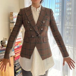 Veronica Beard Plaid Wool Jacket Blazer